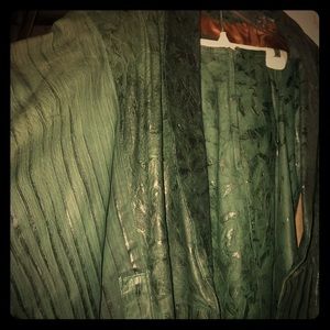 All leather hunter green jacket matching skirt